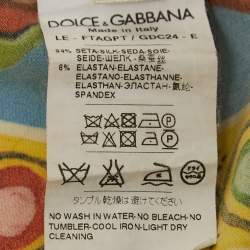 Dolce & Gabbana Multicolor Printed Silk Trousers M
