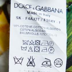 Pre Owned Dolce & Gabbana White Lemon Printed Cotton Skirt M