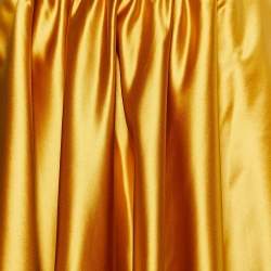 Pre Owned Dolce & Gabbana Yellow Sateen Flared Midi Skirt S