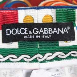 Pre Owned Dolce & Gabbana Multicolor Carreto Print Cotton Shorts XS