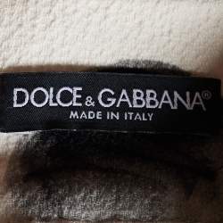 Pre Owned Dolce & Gabbana White Polka Dot Printed Cotton Pleated Mini Skirt M