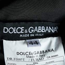 Pre Owned Dolce & Gabbana Black Satin & Crepe Strapless Bustier Maxi Dress M