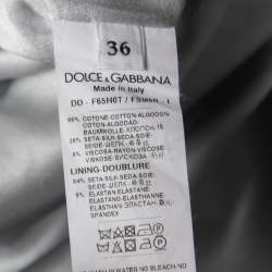 Pre Owned Dolce & Gabbana Green Floral Patterned Jacquard Sleeveless Short Dress XS