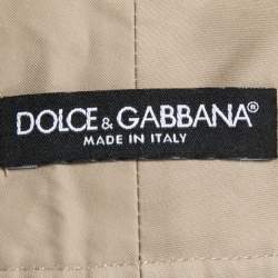 Pre Owned Dolce & Gabbana Beige Cotton Pleated High Waist Cargo Pants S
