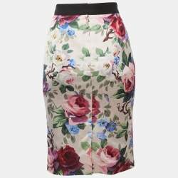 مملوكة مسبقًا Dolce & Gabbana Multicolor Floral Print Crepe Pencil Skirt S