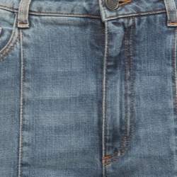 Pre Owned Dolce & Gabbana Blue  Washed Denim Embellished Heart Detail Flared Jeans S Waist 26"