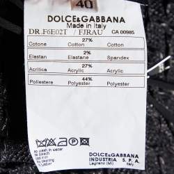 Pre Owned Dolce & Gabbana Black Lurex Cotton Shift Dress S