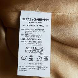 Pre Owned Dolce & Gabbana Olive Green Rose & Key Printed Jacquard Button Front Jacket L