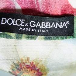 Pre Owned Dolce & Gabbana Blue Floral Printed Silk Double Breasted Blazer XL