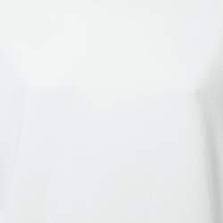 Pre Owned Dolce & Gabbana White Cotton Knit Logo Tape Detailed Sweatshirt M