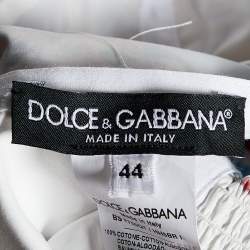 Pre Owned Dolce & Gabbana White Bel Paese Printed Cotton Cami Top M