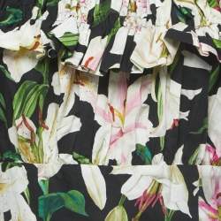 Pre Owned Dolce & Gabbana Black Floral Cotton Off Shoulder Maxi Dress M