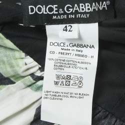 Pre Owned Dolce & Gabbana Black Floral Cotton Off Shoulder Maxi Dress M
