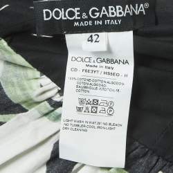 Pre Owned Dolce & Gabbana Black Floral Cotton Off Shoulder Maxi Dress M