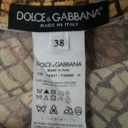 Pre Owned Dolce & Gabbana Multicolor Moisac Printed Crepe Midi Dress S