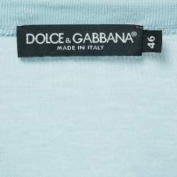 Pre Owned Dolce & Gabbana Light Blue Cotton Half Sleeve T-Shirt L