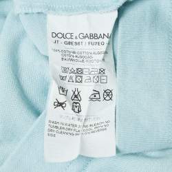 Pre Owned Dolce & Gabbana Light Blue Cotton Half Sleeve T-Shirt L