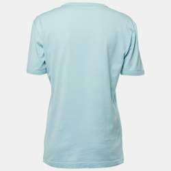 Pre Owned Dolce & Gabbana Light Blue Cotton Half Sleeve T-Shirt L