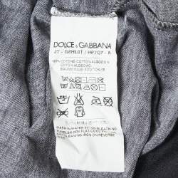 Pre Owned Dolce & Gabbana Black Logo Print Cotton Half Sleeve T-Shirt L