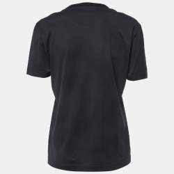 Pre Owned Dolce & Gabbana Black Logo Print Cotton Half Sleeve T-Shirt L