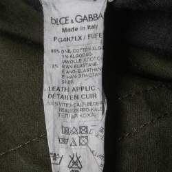Pre Owned Dolce & Gabbana Dark Green Cotton 14 Stretch Trousers M