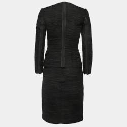 Dolce & Gabbana Black Textured Cotton Blend Skirt Suit S
