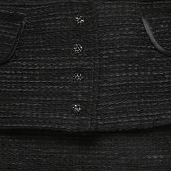 Dolce & Gabbana Black Textured Cotton Blend Skirt Suit S