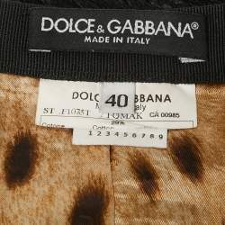 Dolce & Gabbana Black Textured Cotton Blend Skirt Suit S