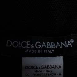 Pre Owned Dolce & Gabbana Black Floral Printed Silk Draped Strapless Gown M