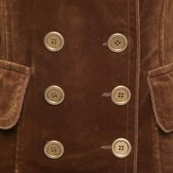 Pre Owned Dolce & Gabbana Brown Velvet Double Breasted Blazer M