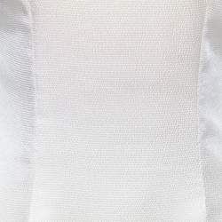 Pre Owned Dolce & Gabbana Cream Textured Satin Contrast Detail Min Dress S