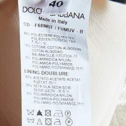Pre Owned Dolce & Gabbana Cream Textured Satin Contrast Detail Min Dress S