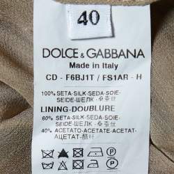 Pre Owned Dolce & Gabbana Brown Animal Printed Silk Pleated Dress S