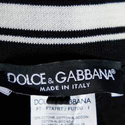 Pre Owned Dolce & Gabbana Black Logo Cotton Knit Joggers M