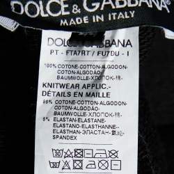 Pre Owned Dolce & Gabbana Black Logo Cotton Knit Joggers M