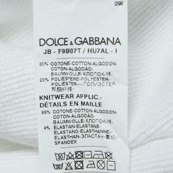 Pre Owned Dolce & Gabbana White Logo Print Cotton Hooded Sweatshirt S