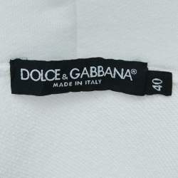 Pre Owned Dolce & Gabbana White Logo Print Cotton Hooded Sweatshirt S