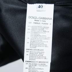 Pre Owned Dolce & Gabbana Black Embroidered Crepe Lace Detailed Sleeve Mini Dress S