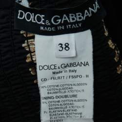 Pre Owned Dolce & Gabbana Black Coin Printed Cotton Sleeveless Midi Dress S