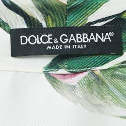 Pre Owned Dolce & Gabbana White Floral Printed Silk Wrap Top XL