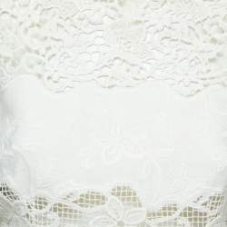 Pre Owned Dolce & Gabbana Cream Linen Blend Sheath Midi Dress XS