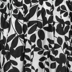 Pre Owned Dolce & Gabbana Black/White Printed Silk Mini Skirt M
