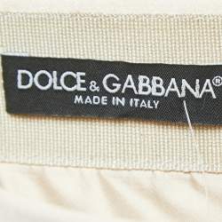 Pre Owned Dolce & Gabbana Beige Satin Mini Skirt XS