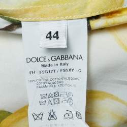 Dolce & Gabbana White Lemon Print Cotton Shirt L