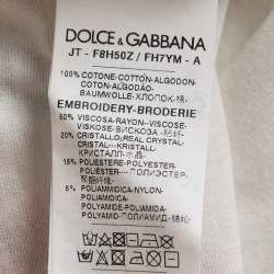 Pre Owned Dolce & Gabbana White Floral Printed Cotton T-Shirt L
