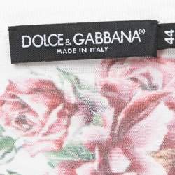 Pre Owned Dolce & Gabbana White Floral Printed Cotton T-Shirt L