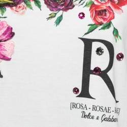 Pre Owned Dolce & Gabbana White Floral Printed Cotton T-Shirt L