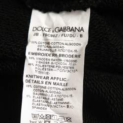 Pre Owned Dolce & Gabbana Black Cotton Love is Love Embroidered Sweatshirt M