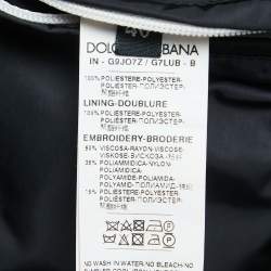 Pre Owned Dolce & Gabbana Black Synthetic Patch Detailed Zip Front Hooded Jacket L