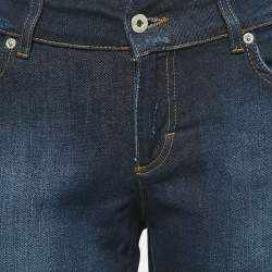 Pre Owned D&G Dark Blue Distressed Denim Very Low Rise Boot-Cut Jeans M Waist 31"